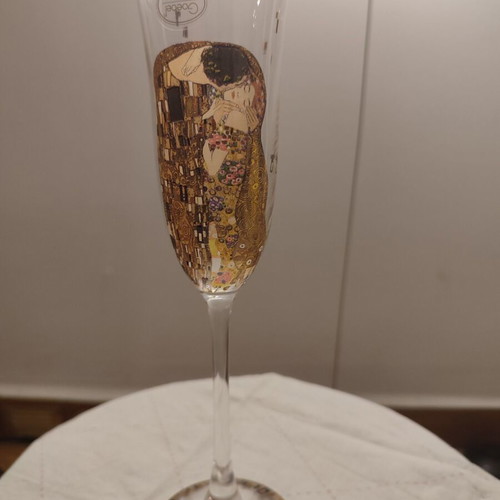Goebel collectible champagne glasses Gustav Klimt – from museum – brand new