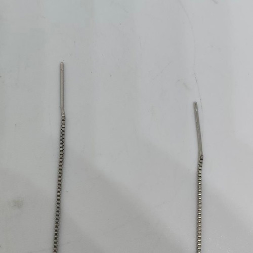 Silver Drop Chain Earrings with Swarovski Crystals like new