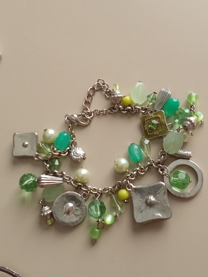 Bracelets like new with designs, silver and multicolor