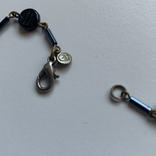 Art Deco vintage necklace used with glass and French jet beads