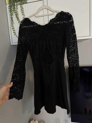About You black dress with lace back new, sizes XS to M