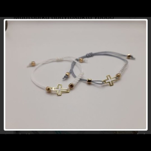 Baptism witness bracelets new, pack of 20 with gold cross