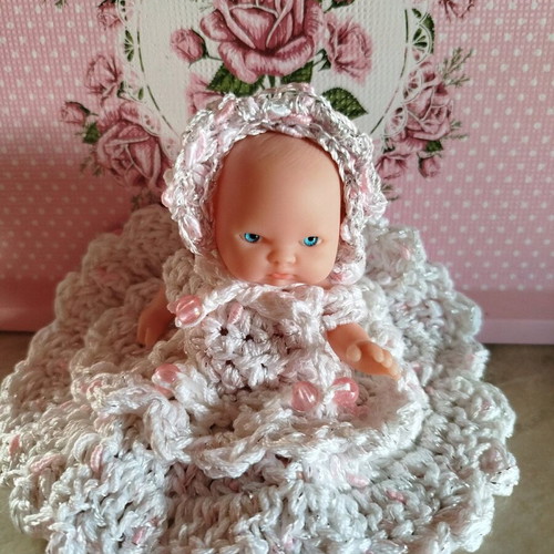 Doll with Handmade Dress and Hat New