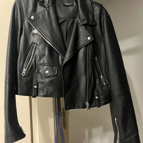 Leather jacket used, black, size S