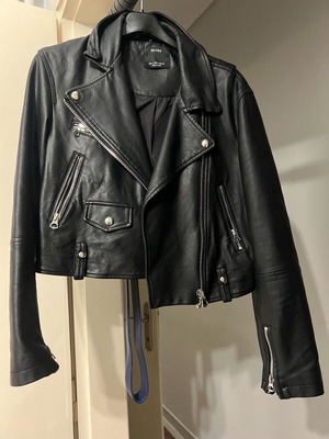 Leather jacket used, black, size S