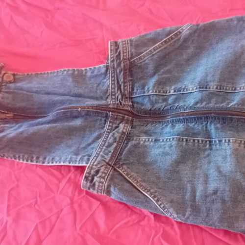 Denim short salopette like new, blue Pink Woman size S