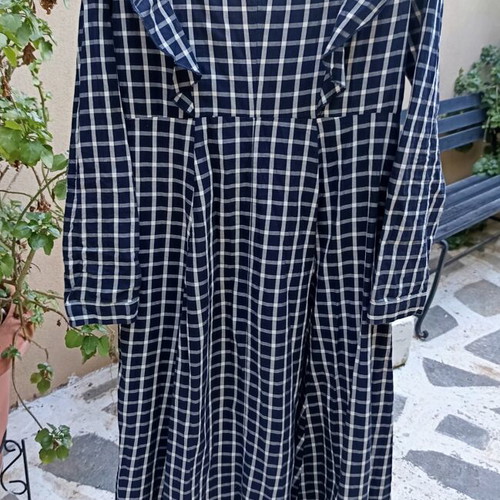 Zara cotton checked dress semizie size S new