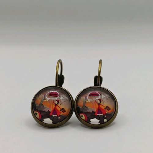 Mary Poppins dangle earrings new, multicolored