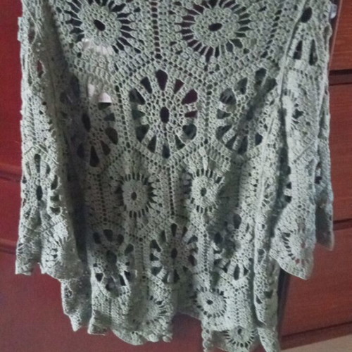 Knitted cardigan with 3/4 sleeves khaki size M/L new
