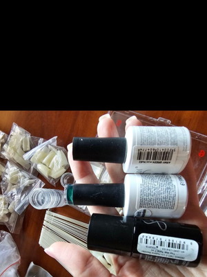Nail art equipment used with tips, top coat, quickgel, and tools