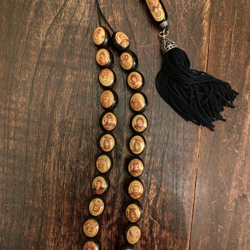 Worry beads with saints like new, ebony and handmade iconography