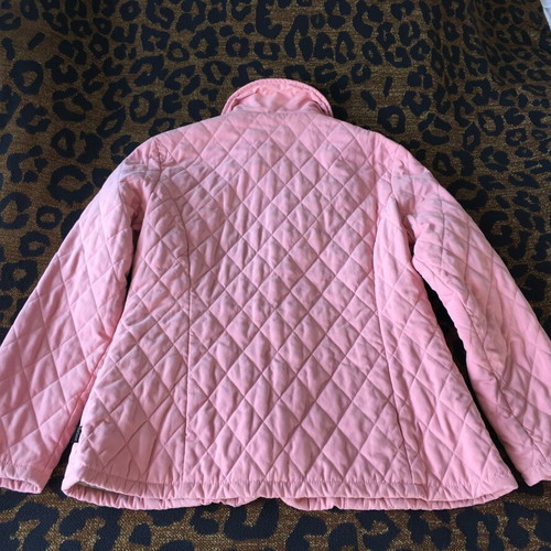 Barbour pink ladies microfiber quilted jacket used, size 12