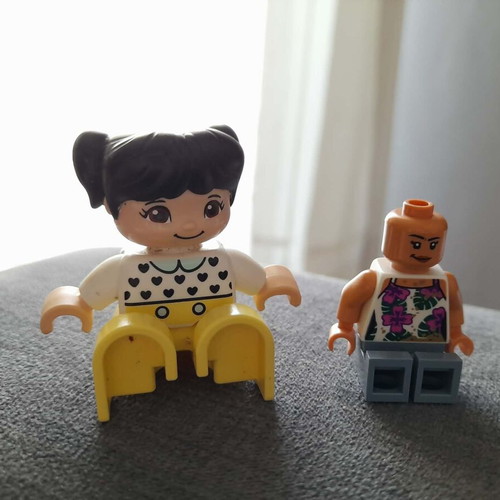 Lego figures Duplo girl and classic minifigure like new