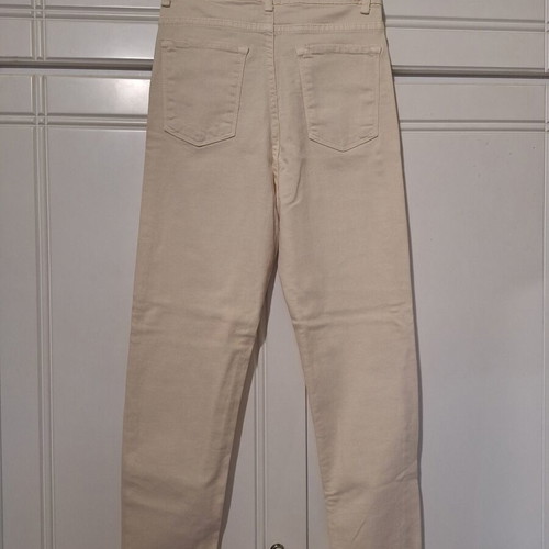 Only high-waisted beige elastic jeans like new, size S