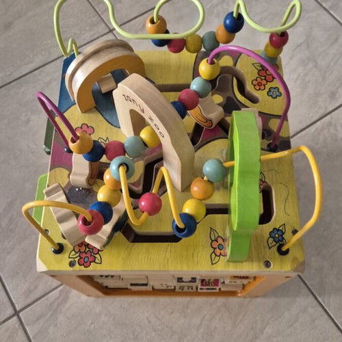 Wooden skill toy used