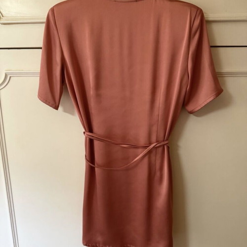 Mind Matter mini satin dress coral size L new