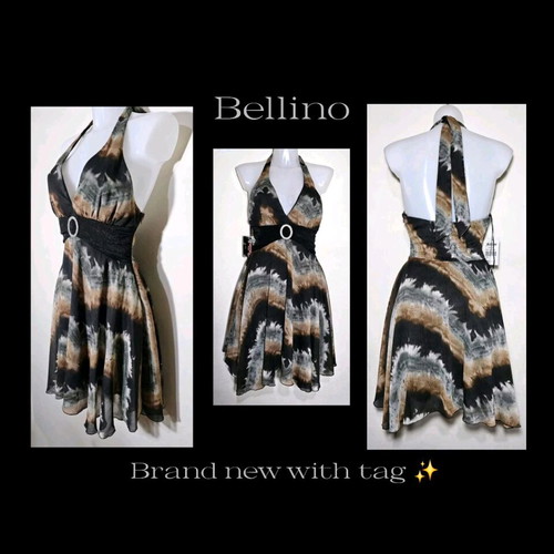 Bellino dress brand new with striking print and rhinestone detail