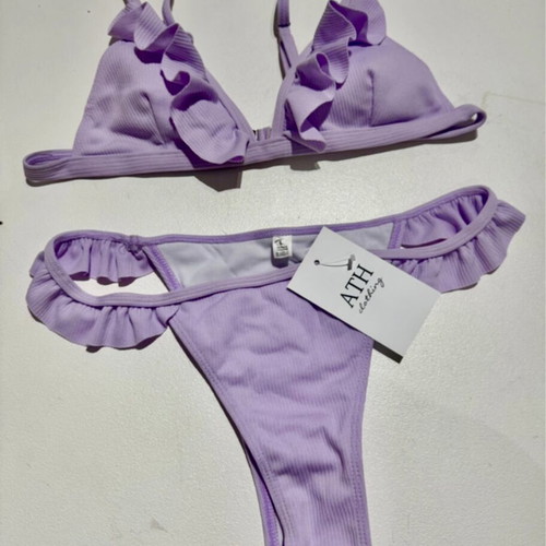 Swimsuit new with tags size L purple bikini lining