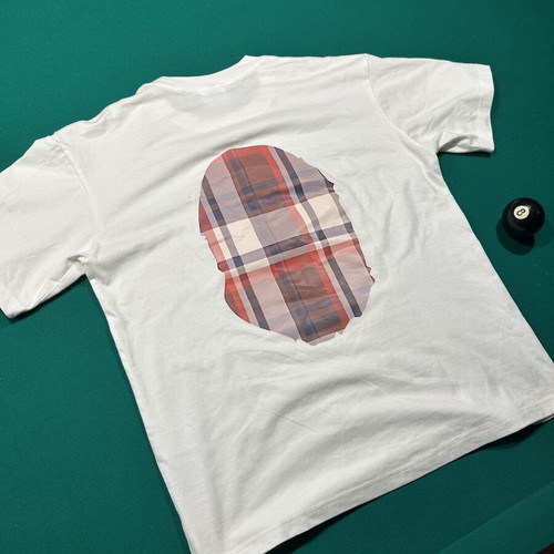 Bape x Burberry Tee used, size M-L, white and beige