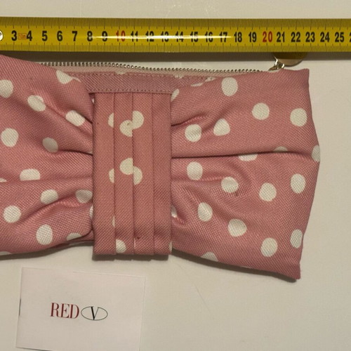 Red Valentino pink polkadot clutch bow like new