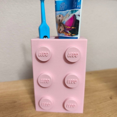 Lego Toothbrush case new, 3D printed from PLA plastic