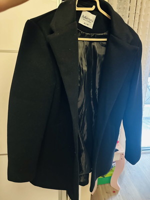 Black women's coat XL, knee-length with button