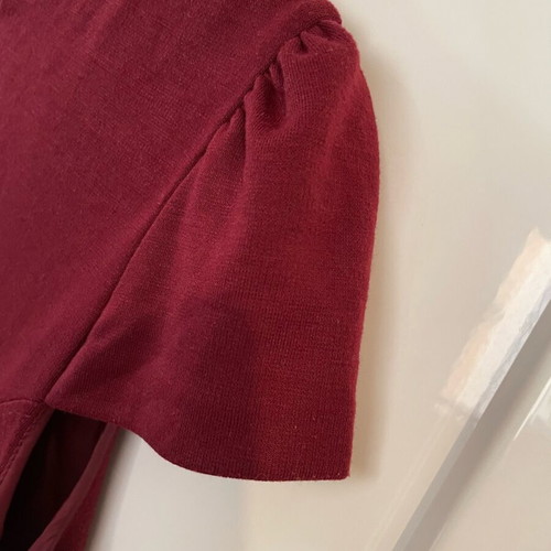 F&F Office Wear Pencil Dress used, size UK 20 EU 48, claret, cap sleeve