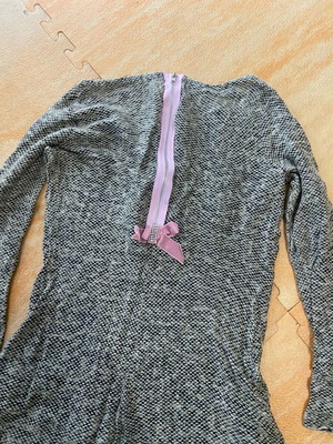 Mini knitted dress grey pink used, A-line