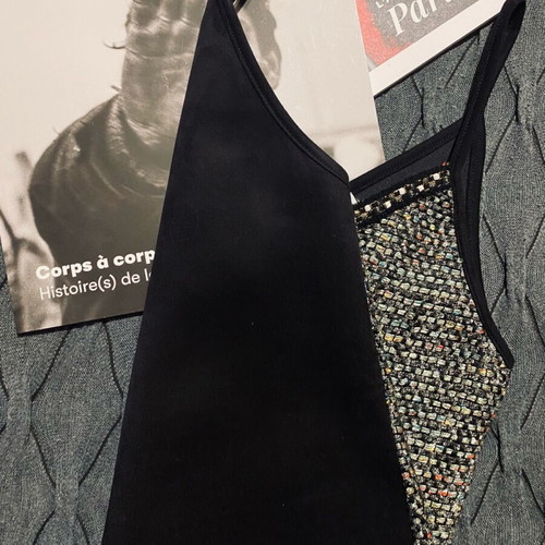 ZARA Evening Top new, black with gold thread, size S
