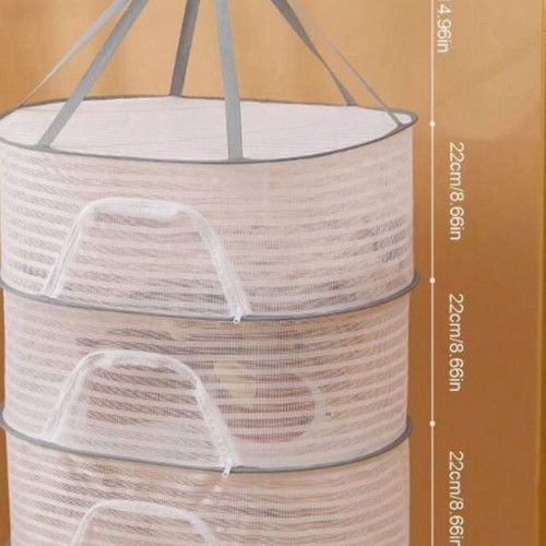 Multilayer drying rack with 3 baskets and insect net