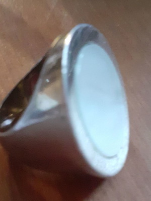Silver 925 statement ring with mother of pearl used, 28gr