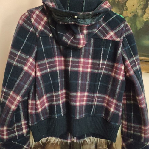 Wool plaid vintage blazer Etam weekend used, size S