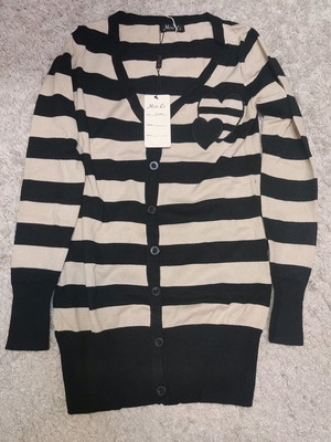 Miss Li cardigan new, black and beige