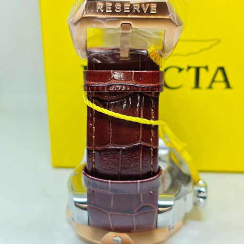 Invicta Reserve Automatic Skeleton 53.7mm rose gold with leather strap new