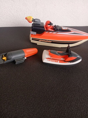 Playmobil βάρκα και jet ski αγώνων ανακατασκευασμένα με μηχανισμό