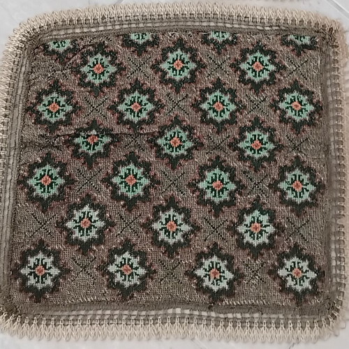 Handmade table runner with gold thread embroidery