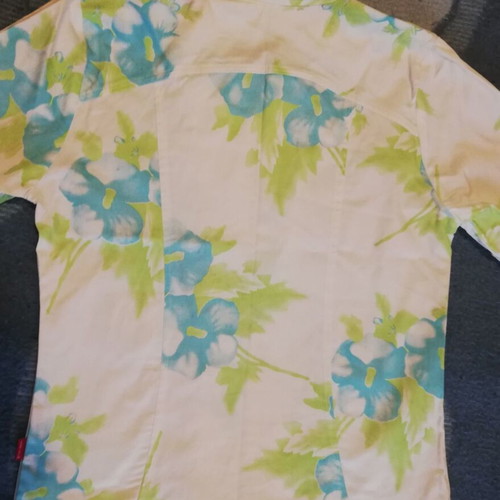 Shirt-jacket like new printed white, turquoise, green size S