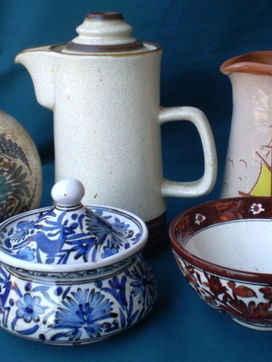 Керамика употребявана, комплект от 5, Икарос Родос ръчно рисувани