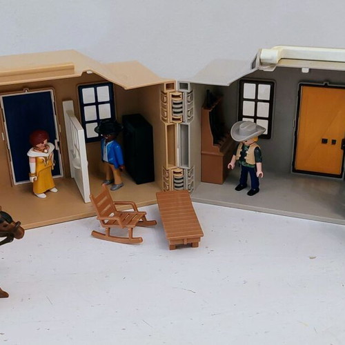 Playmobil Western set Sheriff & Bank used with figures and accessories