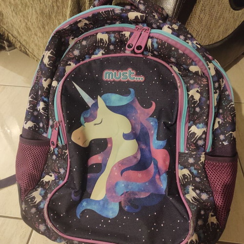 Unicorn school backpack, glows in the dark