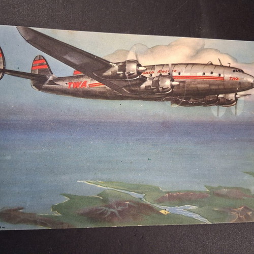TWA Vintage Postcard Used From 1950s