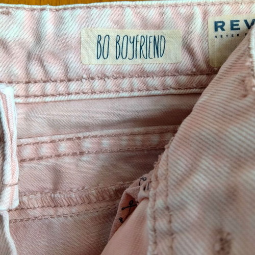Review women's jeans like new, pink, slim fit