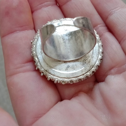 Statement ring circular, two-tone, adjustable, used