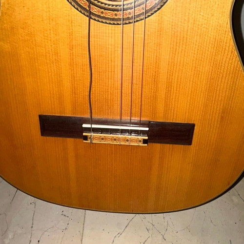 Vintage M. Suzuki Model 105 classical guitar with retro case, like new