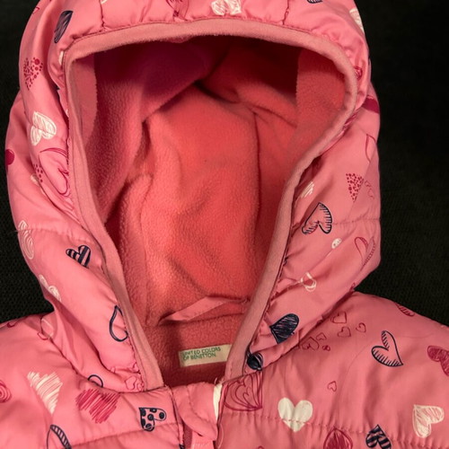 Benetton children's jacket pink 90cm with fleece lining