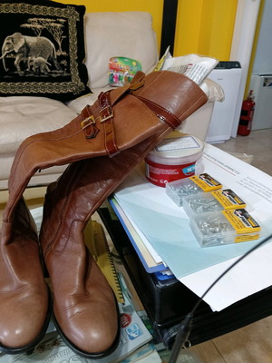 Women's leather boots from Italy like new, brown, size 36