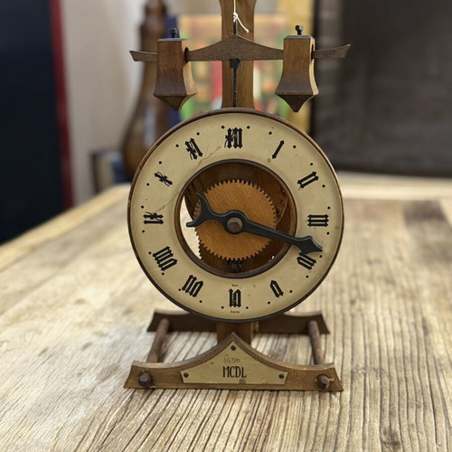 Vintage Buco Swiss Table Clock used, mechanical winding