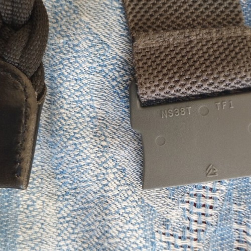 Two fabric belts, black braided 120 cm and adjustable grey 100 cm