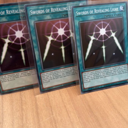 Swords of Revealing Light Yu-Gi-Oh TCG playset new, 3 cards