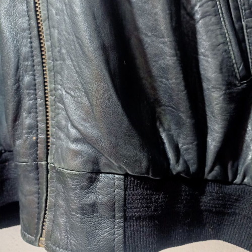 Rover & Lakes bomber jacket used, black leather, size 58